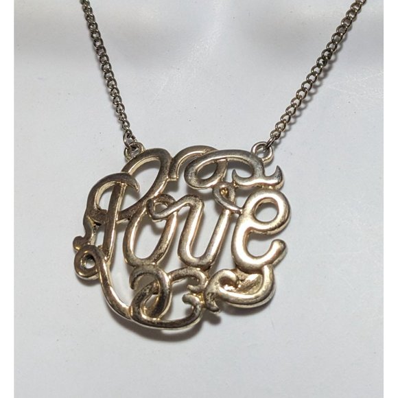 NY Collection Cursive Love Pendant Necklace - Picture 2 of 5